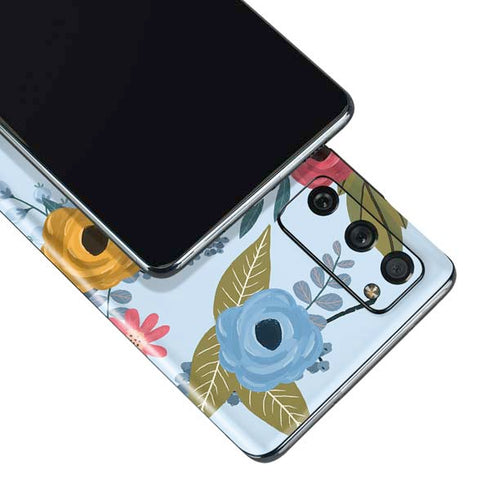 Blue Fall Flowers Galaxy S20 Fan Edition Skin